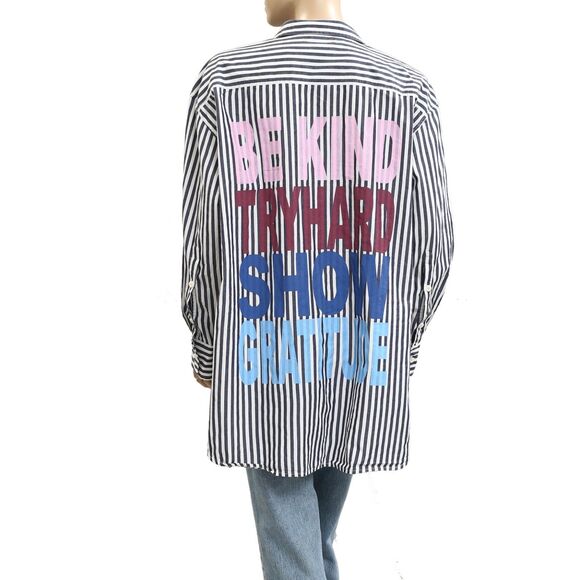 Kerri Rosenthal Maddie House Rules Buttondown Tunic Shirt Top Graphic XL 283403 - Picture 7 of 9